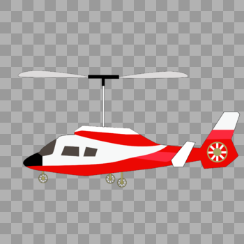 卡通手绘红色直升飞机图片素材免费下载
