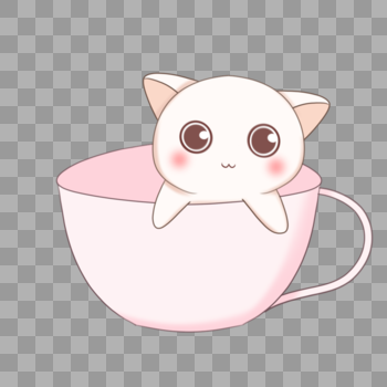 茶杯里的猫图片素材免费下载
