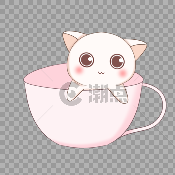 茶杯里的猫图片素材免费下载