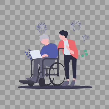坐轮椅的老人图片素材免费下载
