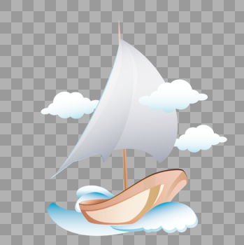 AI矢量图渐变立体旅行元素航海元素小船帆船图片素材免费下载