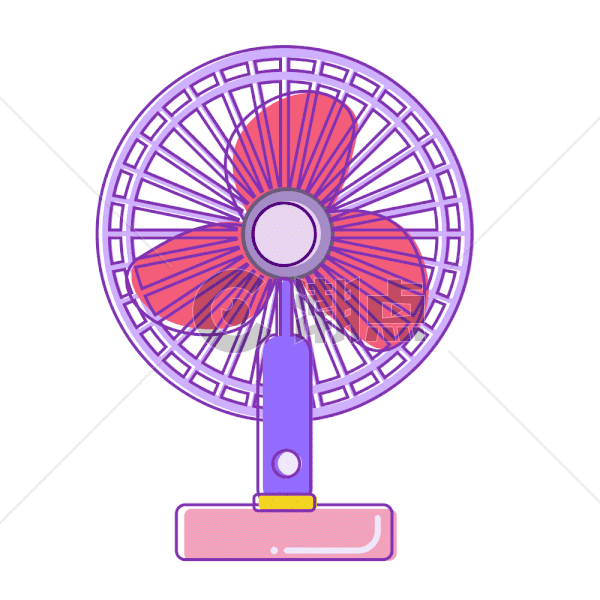 夏天电风扇MBE风格图标GIF图片素材免费下载