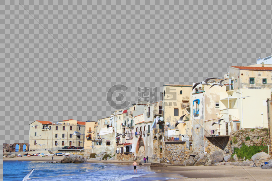 意大利西西里岛切法卢沙滩图片素材免费下载