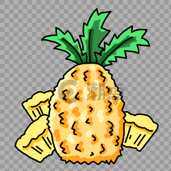 菠萝水果装饰素材图片素材免费下载