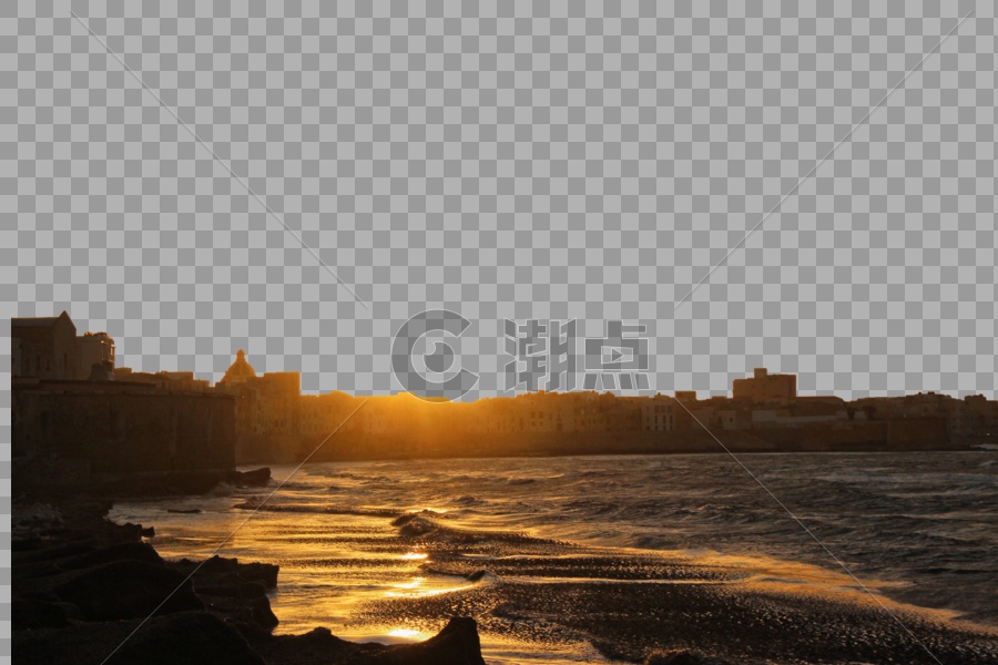 意大利特拉帕尼海边日落图片素材免费下载