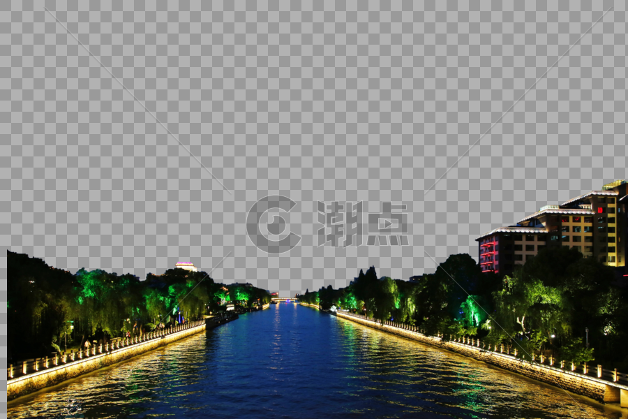 江苏扬州京杭大运河夜景图片素材免费下载