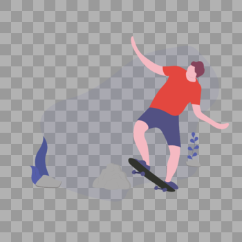 男孩玩滑板图片素材免费下载