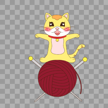 玩毛线球的猫图片素材免费下载