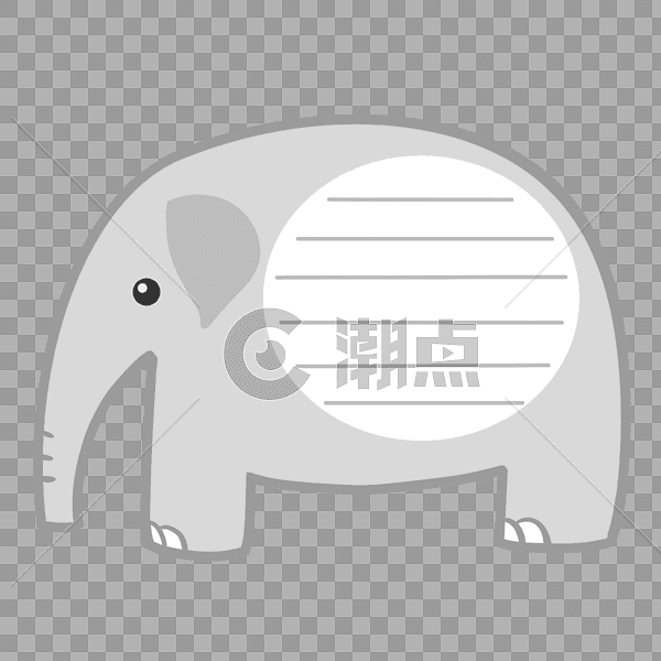 可爱卡通大象文本框边框图片素材免费下载