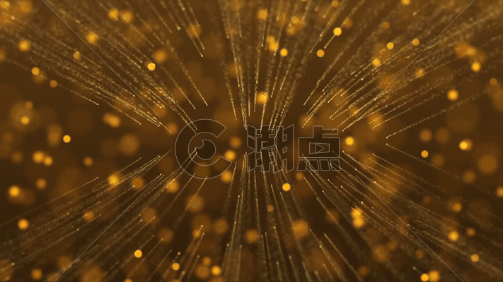 金色粒子线条交汇动画GIF图片素材免费下载
