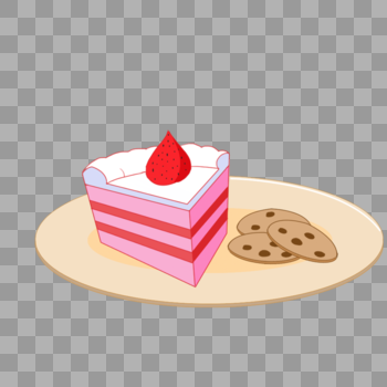 草莓蛋糕曲奇饼干元素图片素材免费下载