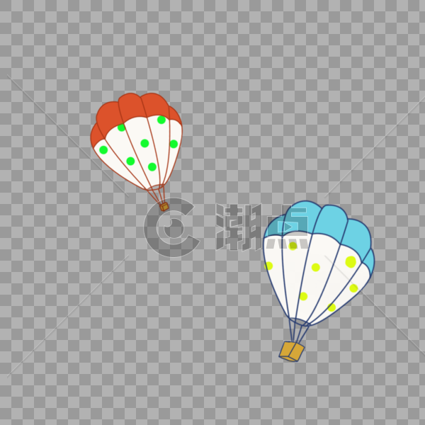 卡通热气球漂浮元素图片素材免费下载