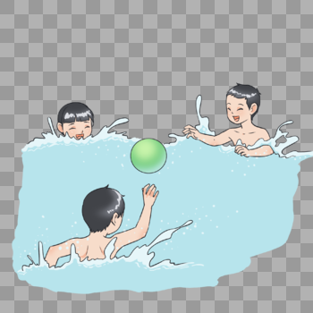 小孩游泳嬉戏图片素材免费下载