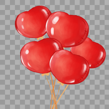 红色心形气球图片素材免费下载