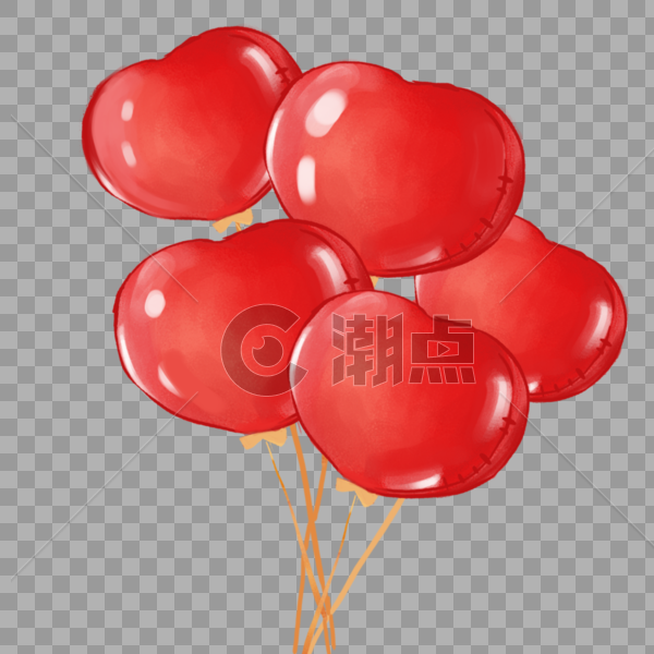 红色心形气球图片素材免费下载