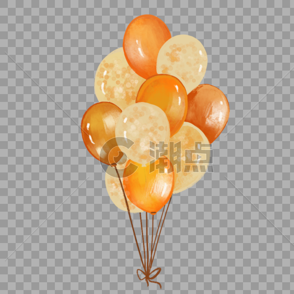 橙色气球图片素材免费下载