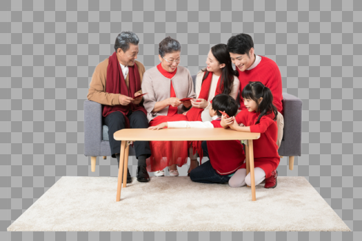 新年家庭发红包压岁钱图片素材免费下载