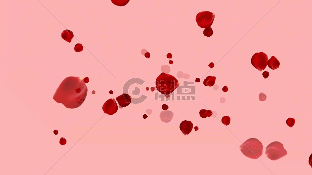 红色玫瑰花瓣粒子GIF图片素材免费下载