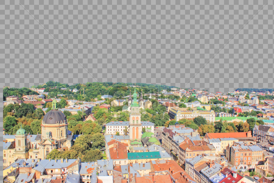 乌克兰利沃夫城市建筑群图片素材免费下载