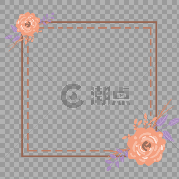 手绘清新花卉植物植被边框图片素材免费下载