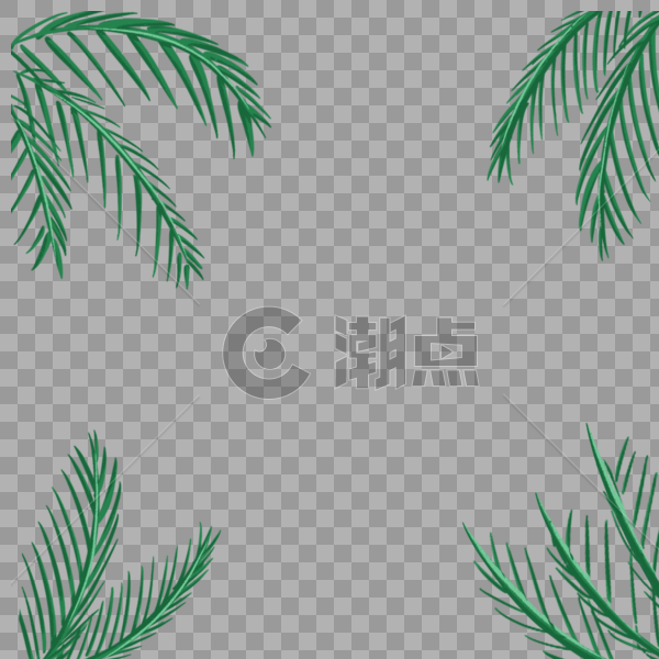 椰子树叶边框图片素材免费下载