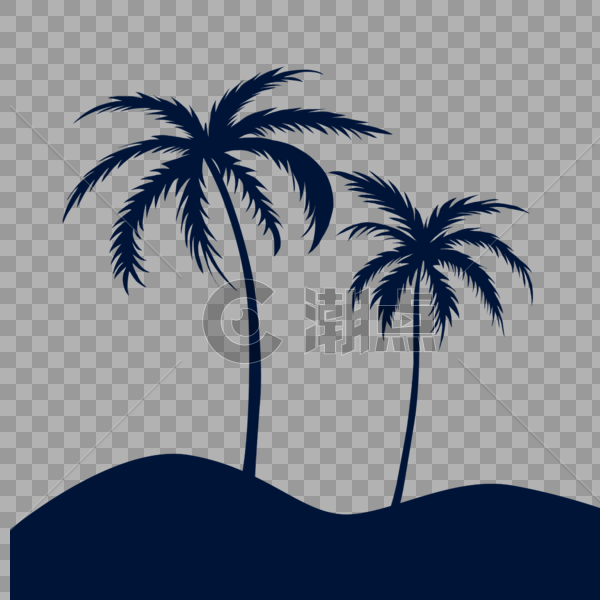 椰子树剪影图片素材免费下载