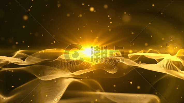 金色粒子海平面动画GIF图片素材免费下载