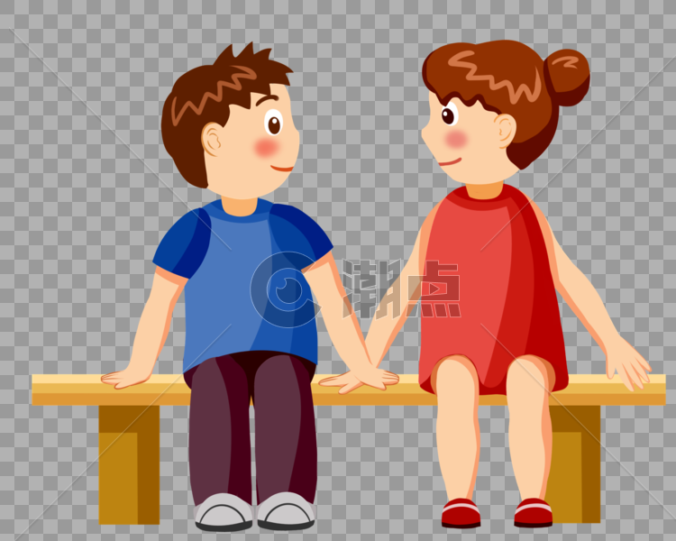 情侣坐在板凳上图片素材免费下载
