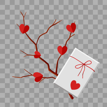 爱心树和礼物图片素材免费下载