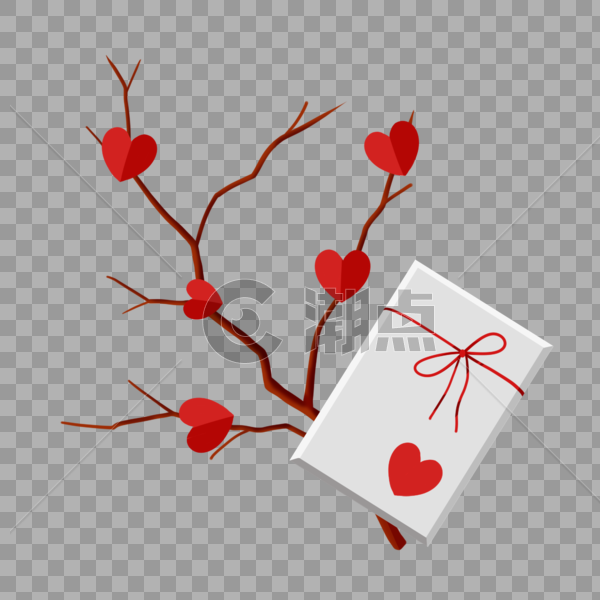 爱心树和礼物图片素材免费下载