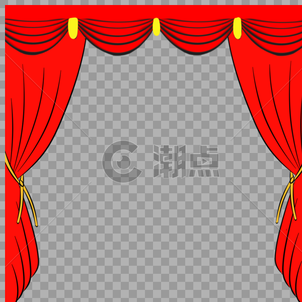 手绘红色中国风舞台幕布图片素材免费下载
