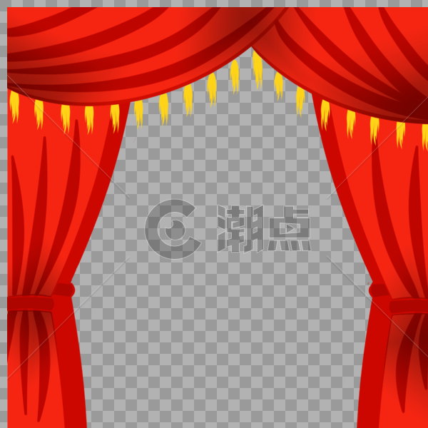 手绘红色中国风舞台幕布图片素材免费下载