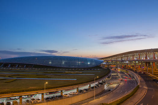 日落的首都机场图片素材免费下载