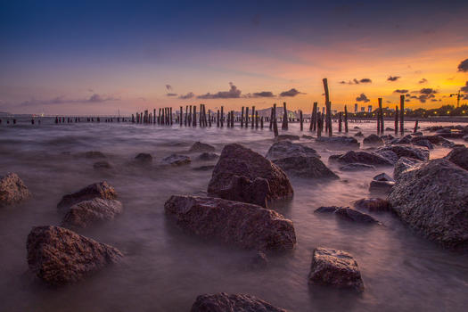 夕阳红海峡图片素材免费下载