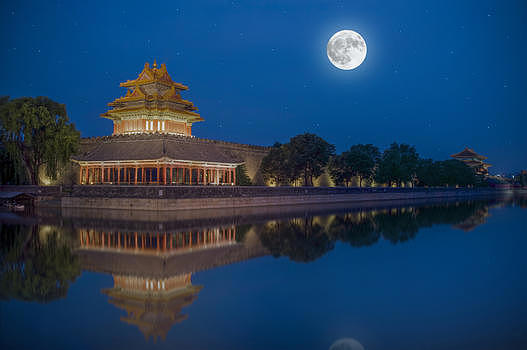 紫禁城湖光月色图片素材免费下载