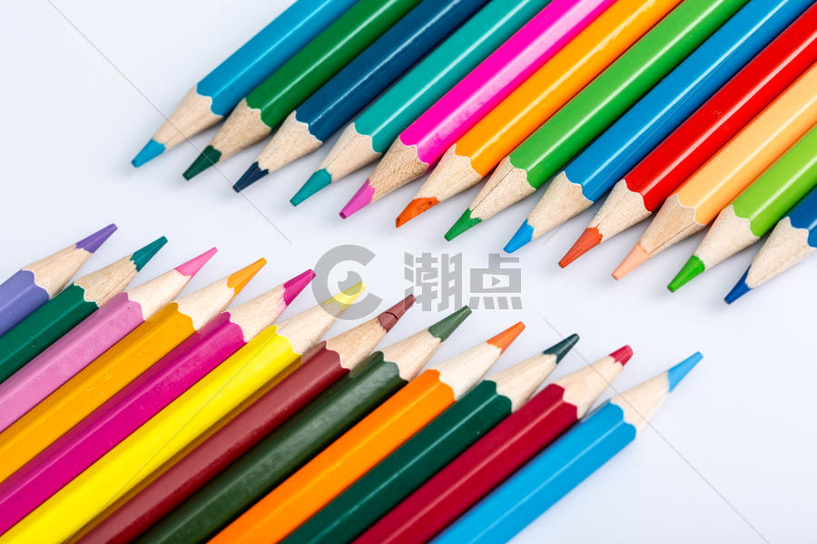 教育设计彩虹铅笔平铺创意拍摄图片素材免费下载