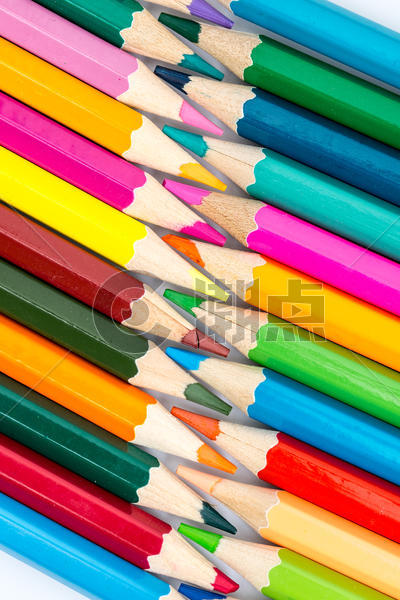 教育设计彩虹颜色铅笔平铺创意拍摄图片素材免费下载