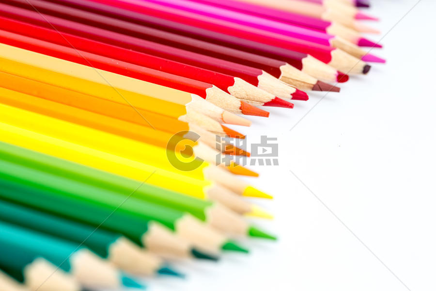 教育设计铅笔彩虹斜角平铺创意拍摄图片素材免费下载