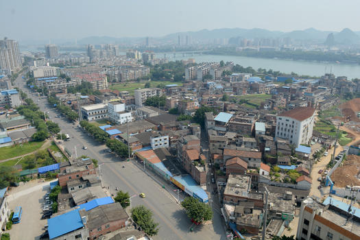 柳州市白沙村改造景象，从高楼俯瞰图片素材免费下载