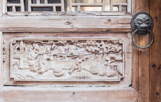 木门雕刻朱家角传统文化图片素材免费下载