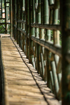 自然竹制长椅图片素材免费下载