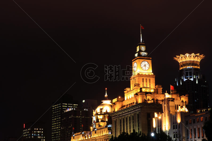 上海外滩万国建筑夜景图片素材免费下载