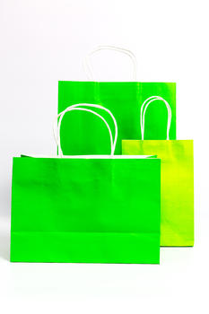 绿色大小手提购物袋图片素材免费下载