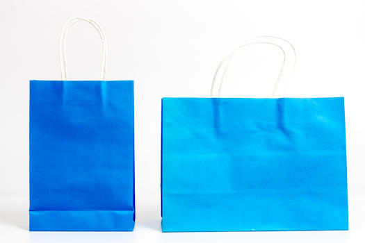 蓝色大小购物袋图片素材免费下载