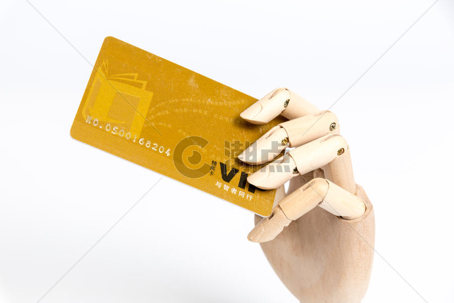 木制手模型刷信用卡图片素材免费下载