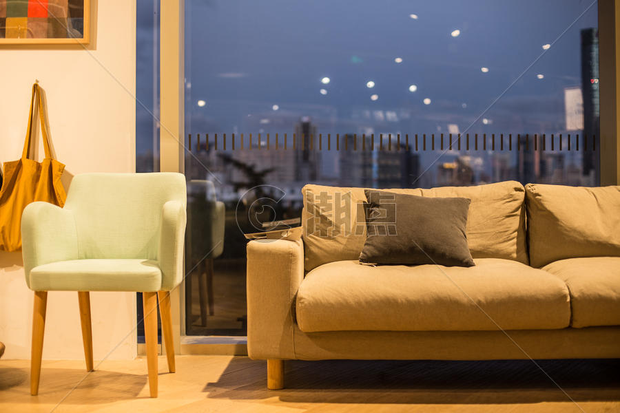 清新文艺夜景家具椅子沙发图片素材免费下载