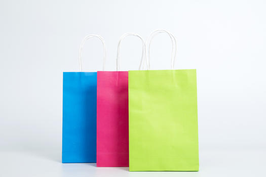 多个不同颜色手提袋购物袋图片素材免费下载