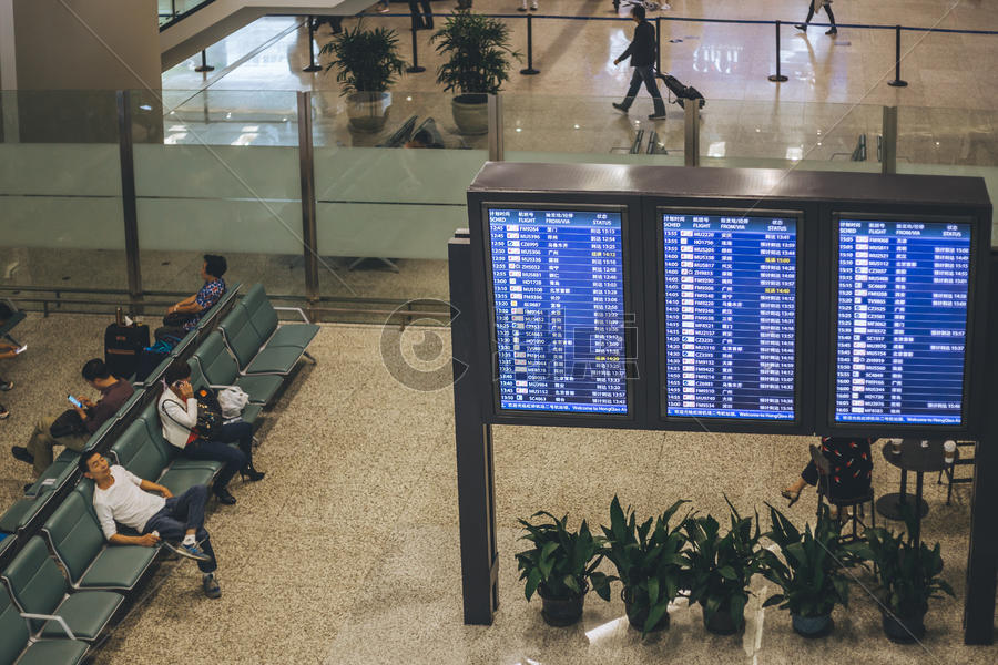 上海机场航班提示器图片素材免费下载