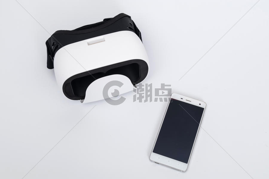 白色VR眼镜手机组合图片素材免费下载