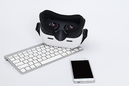 白色VR眼镜键盘手机图片素材免费下载